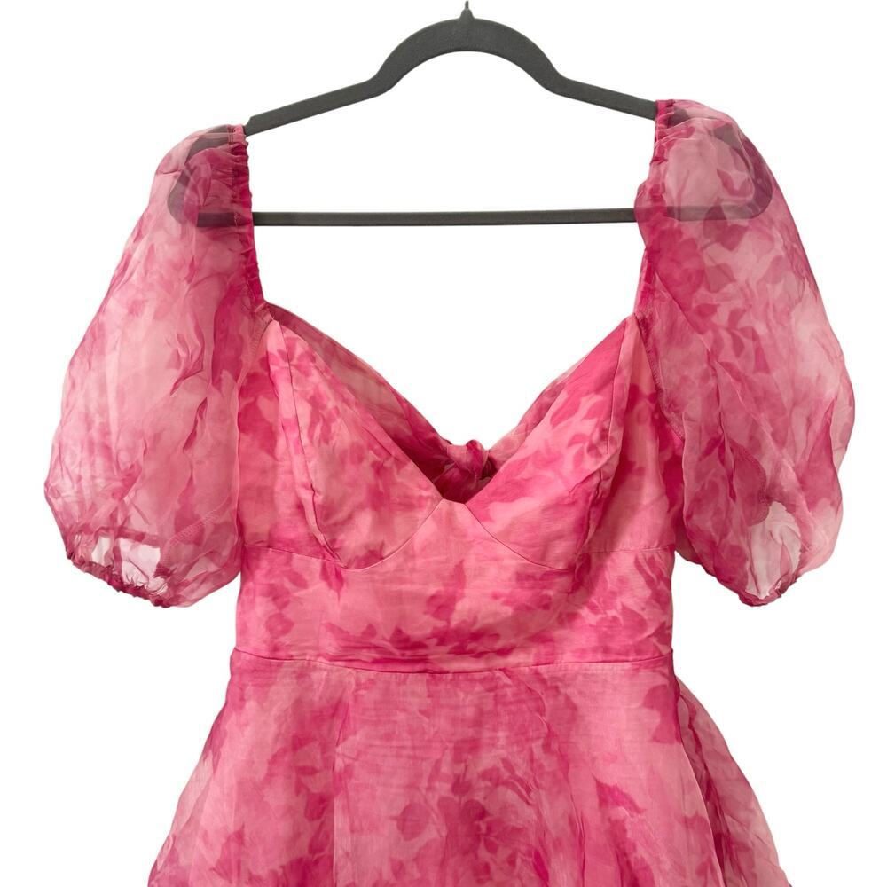 Hello Molly Enchanted Castle Tiered Midi Dress Pink Whimsical Size XL - Picture 6 of 11